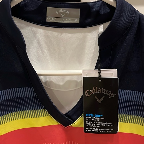 Callaway Womens Gradient Stripe Color Block Golf Polo Size Medium NWT - Picture 5 of 7
